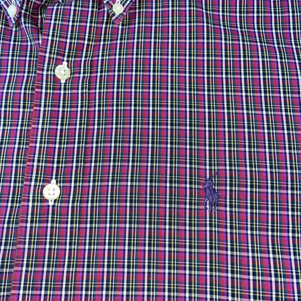 Ralph Lauren Classic‎ Fit Plaid Button Down Shirt Mens Large Purple